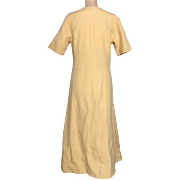 Vintage 90s maxi cotton button up A line dress with embroidery - Picture 6 of 13